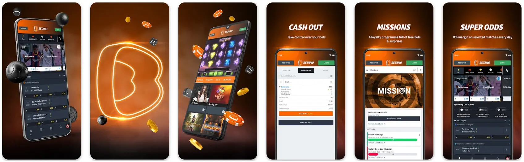 Aplicação móvel Betano para Android