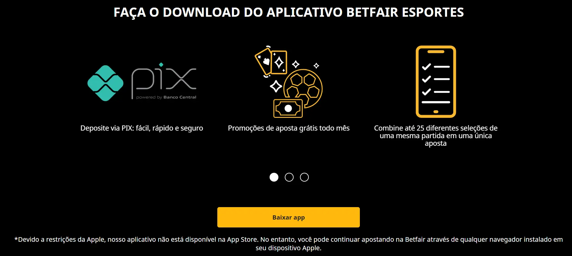 Aplicação móvel Betfair