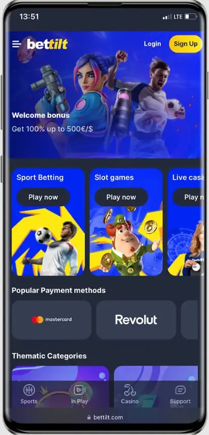 Aplicação móvel Bettilt