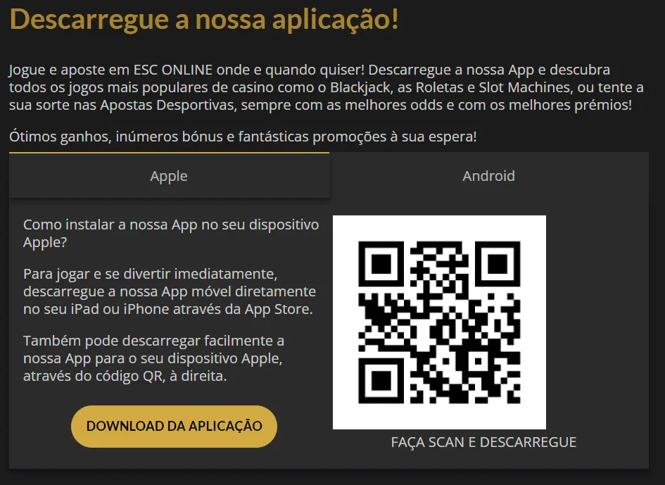 Aplicação móvel do ESC para iOS