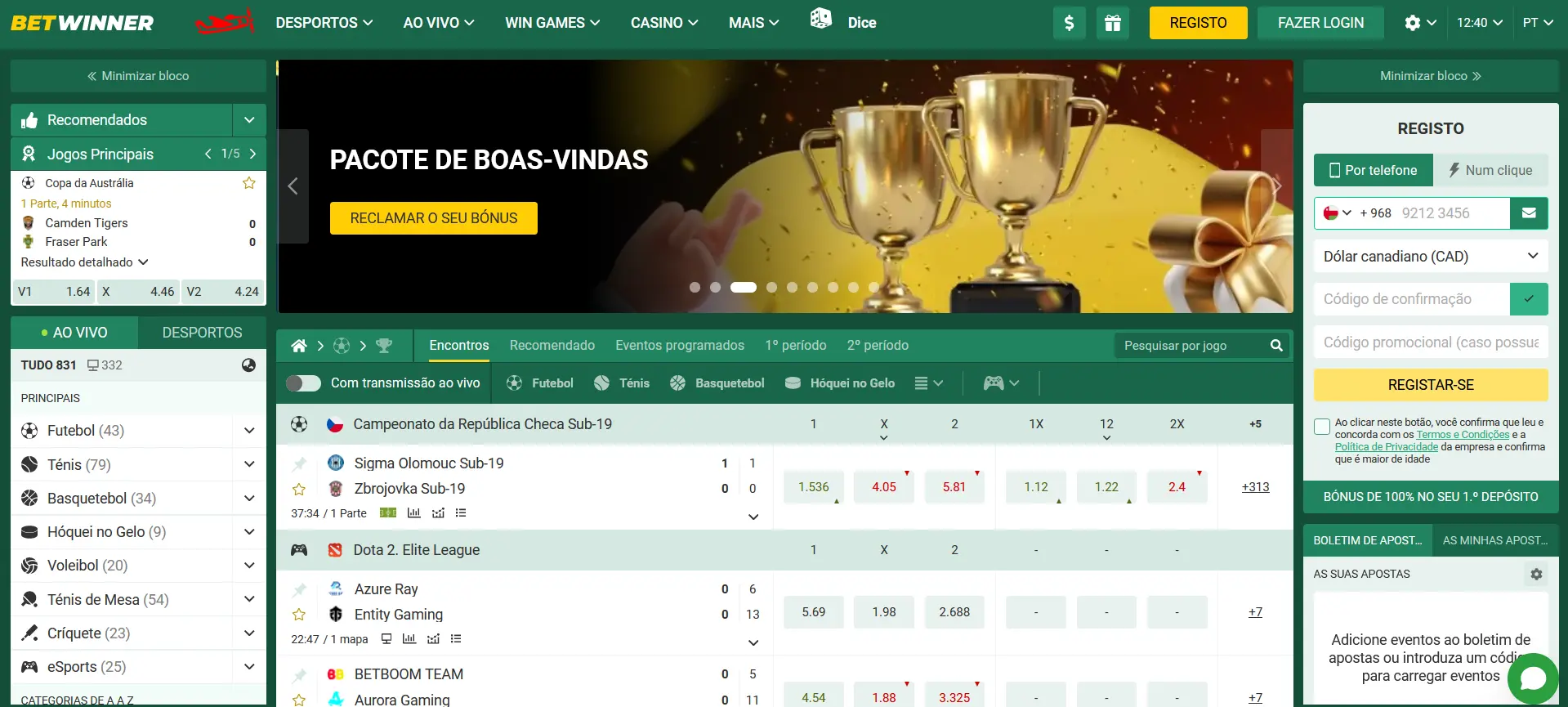 Escritório da casa de apostas Betwinner
