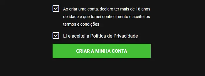 Finalizar o registo
