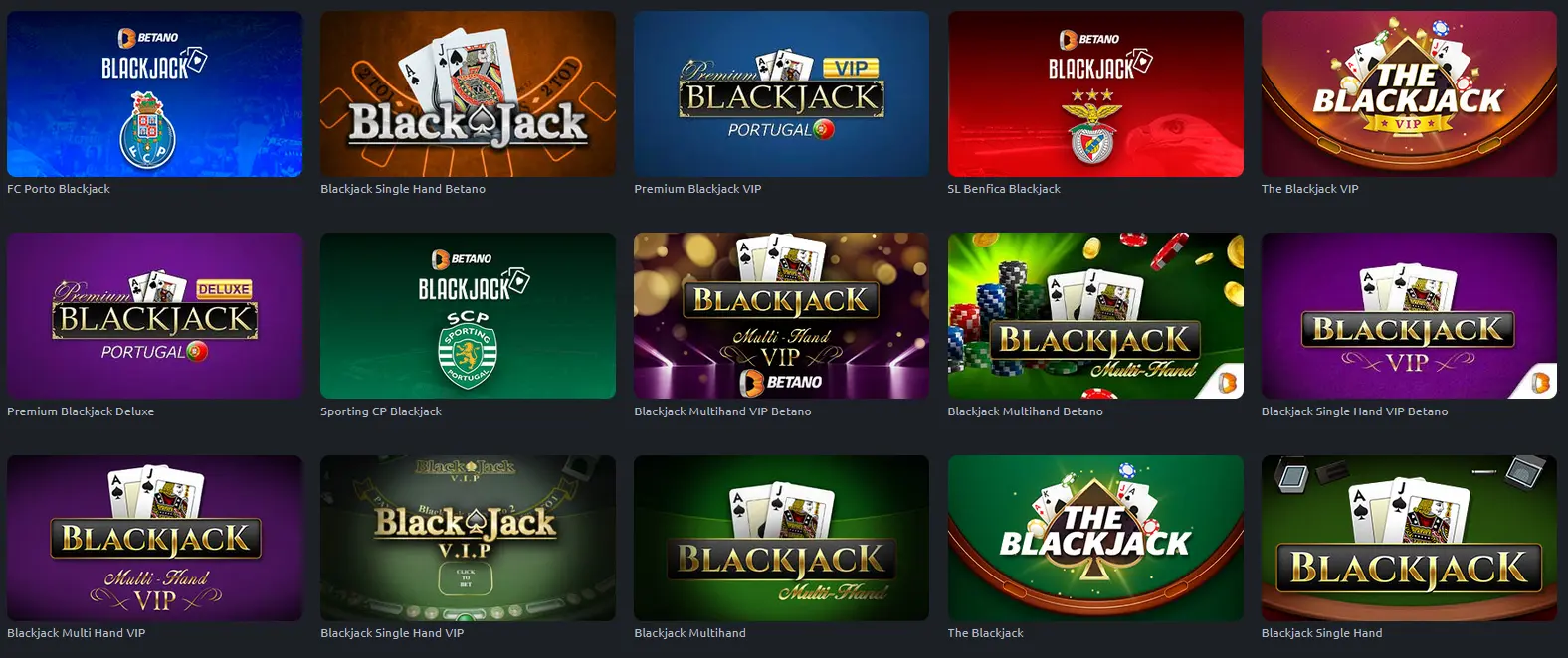 Jogos de cartas Betano