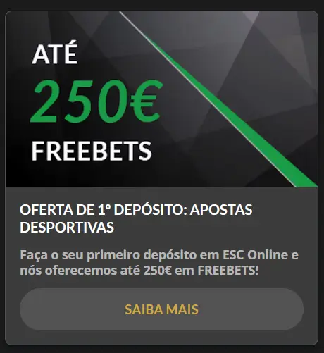 Oferta de 1º depósito apostas desportivas
