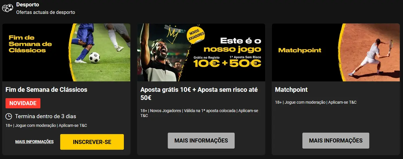 Ofertas de bónus na Bwin