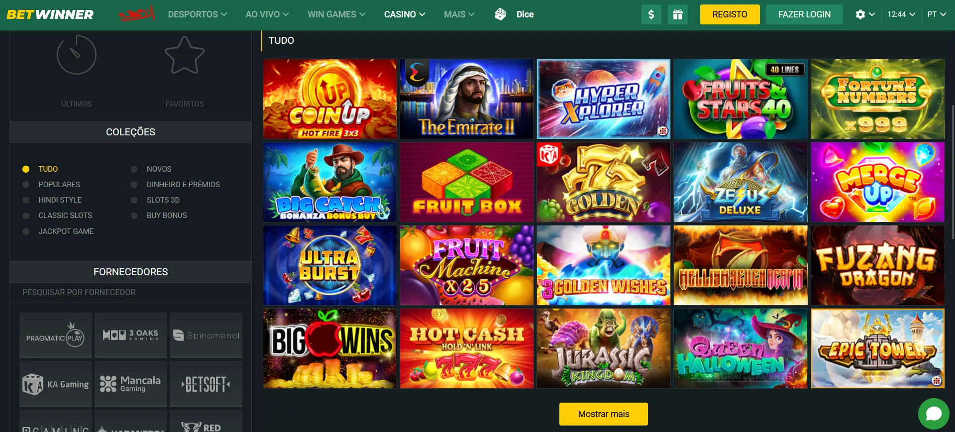 Slots na Betwinner
