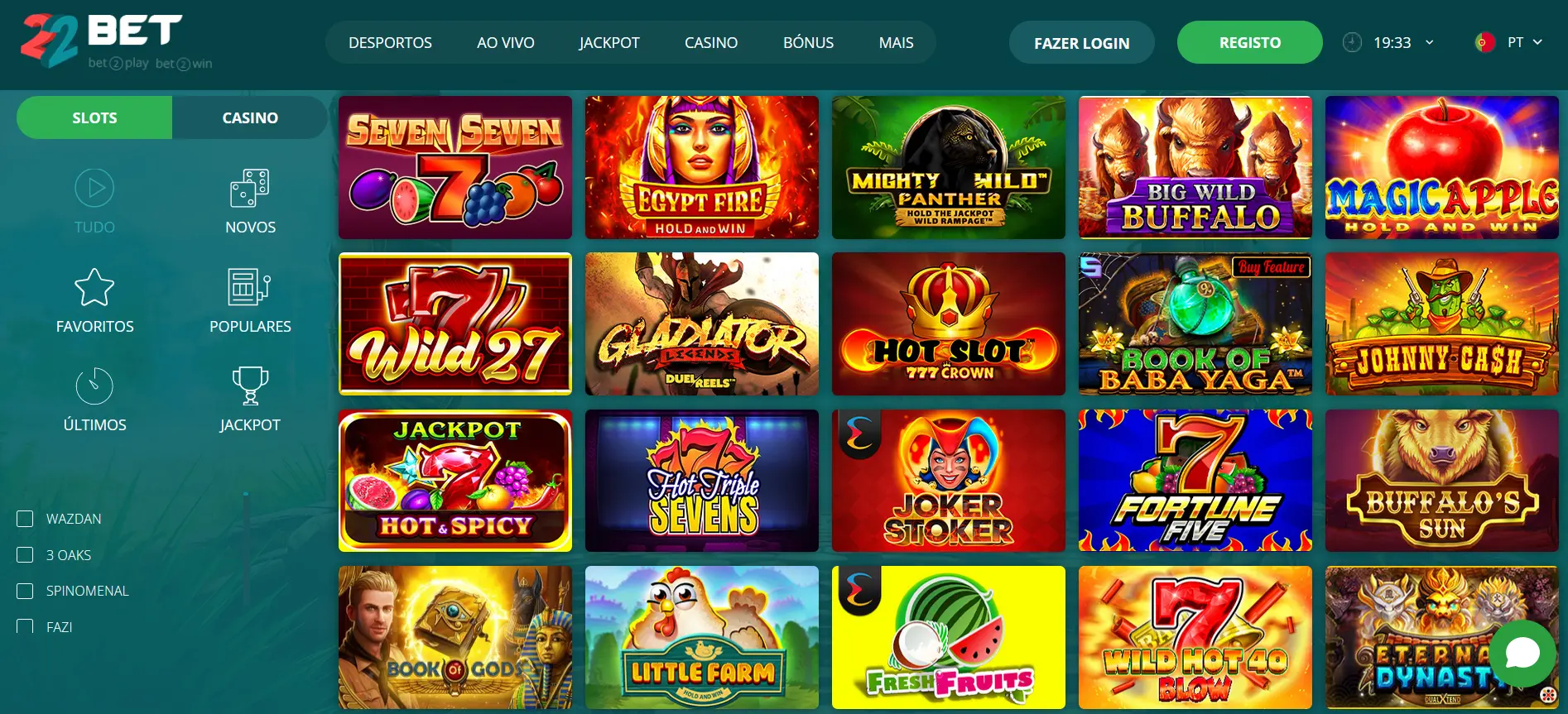 Slots no 22Bet