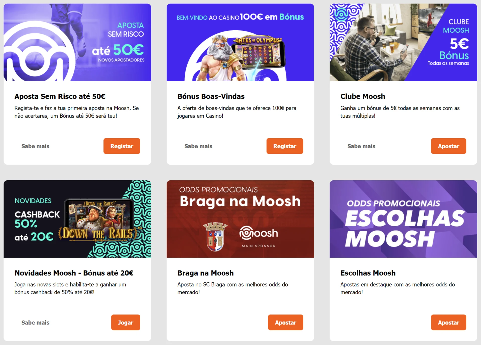 Bónus e promoções na Moosh