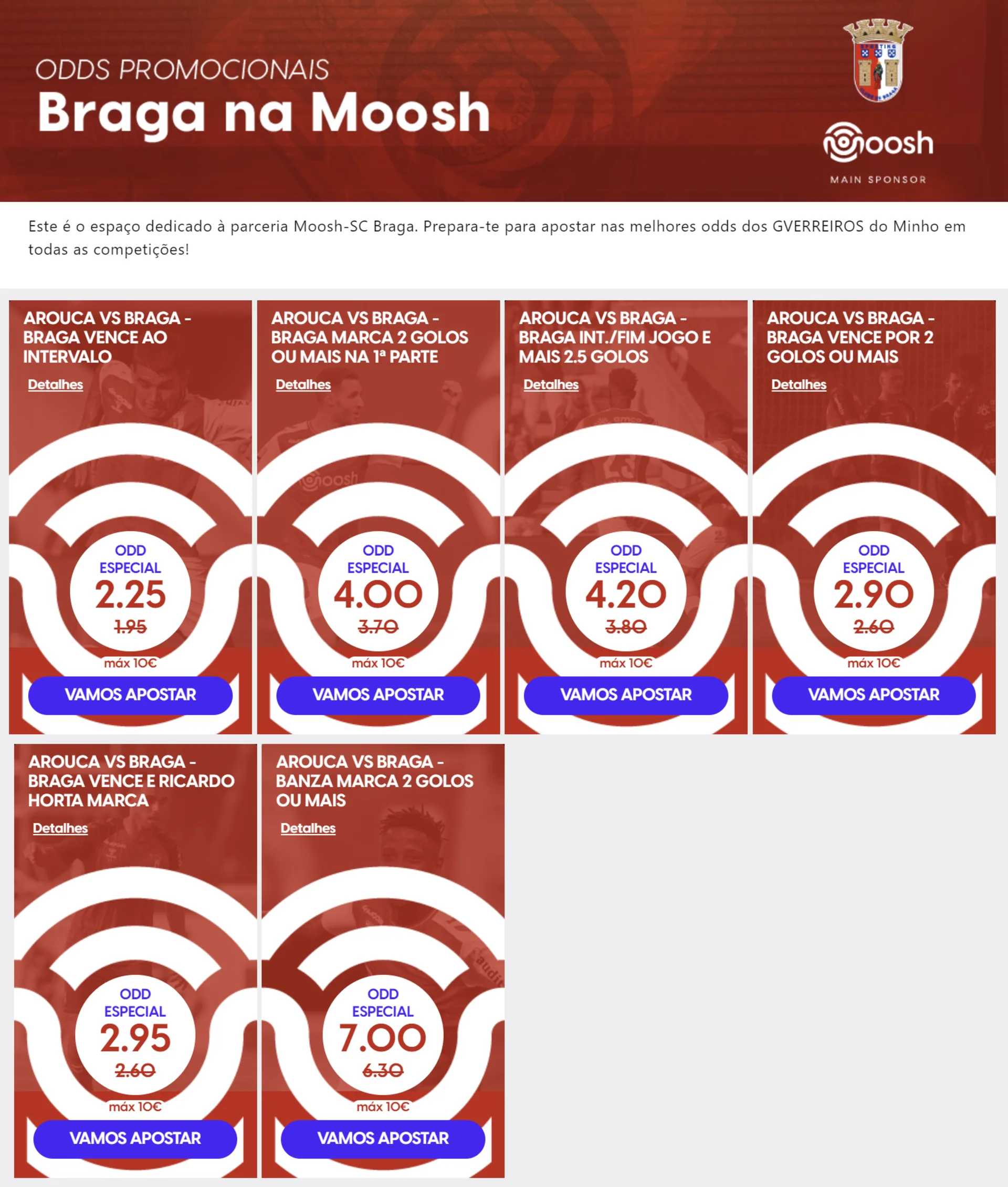 Odds em Moosh Portugal