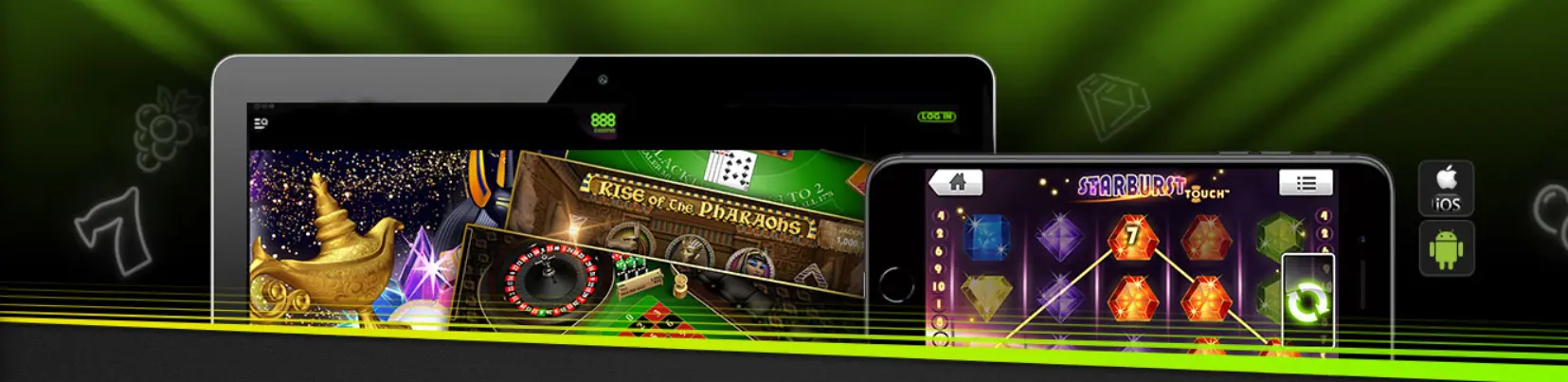 Aplicações móveis do 888 Casino
