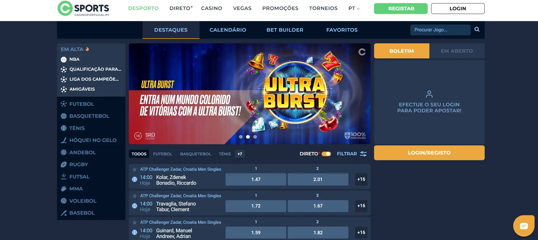 Casino Portugal - Escritório de apostas