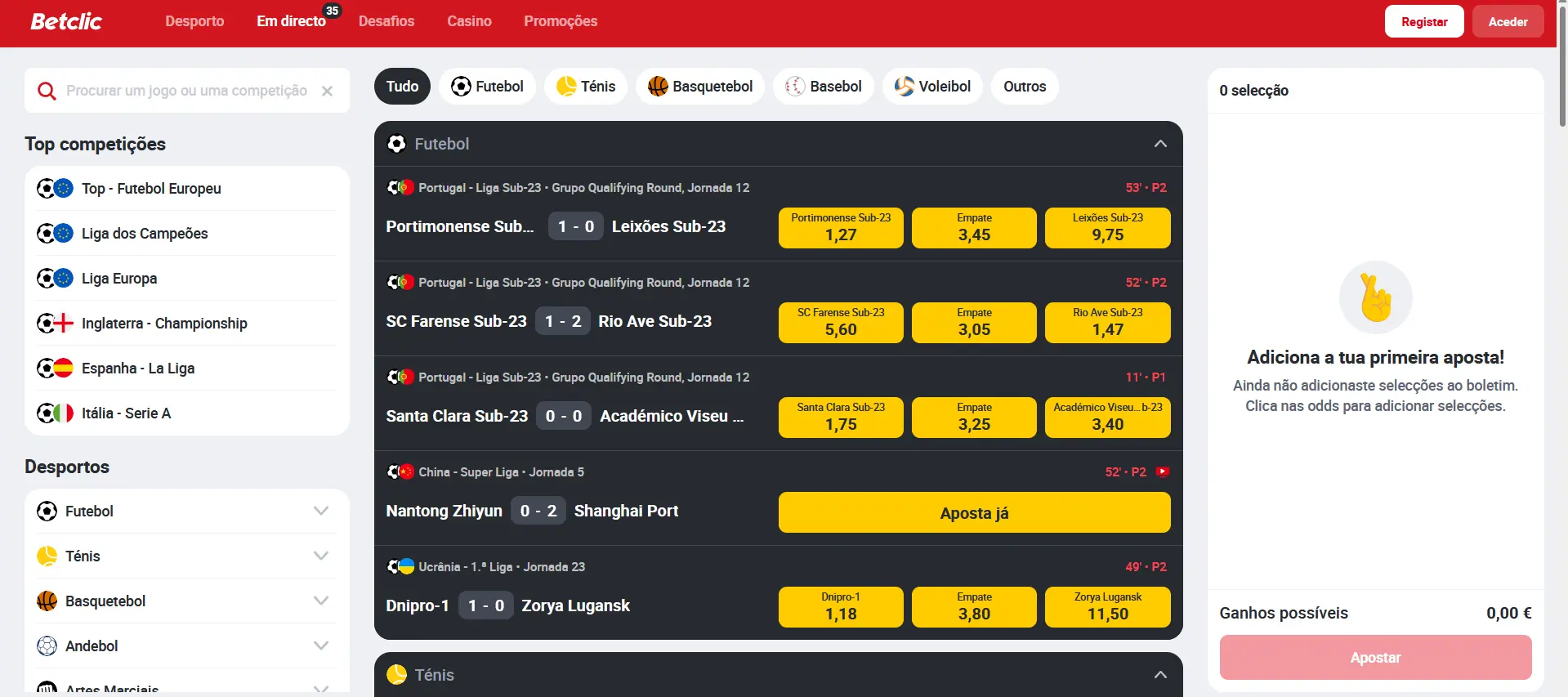 Em direto Betclic