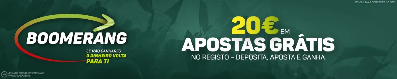 Ganha 20€ em aposta grátis