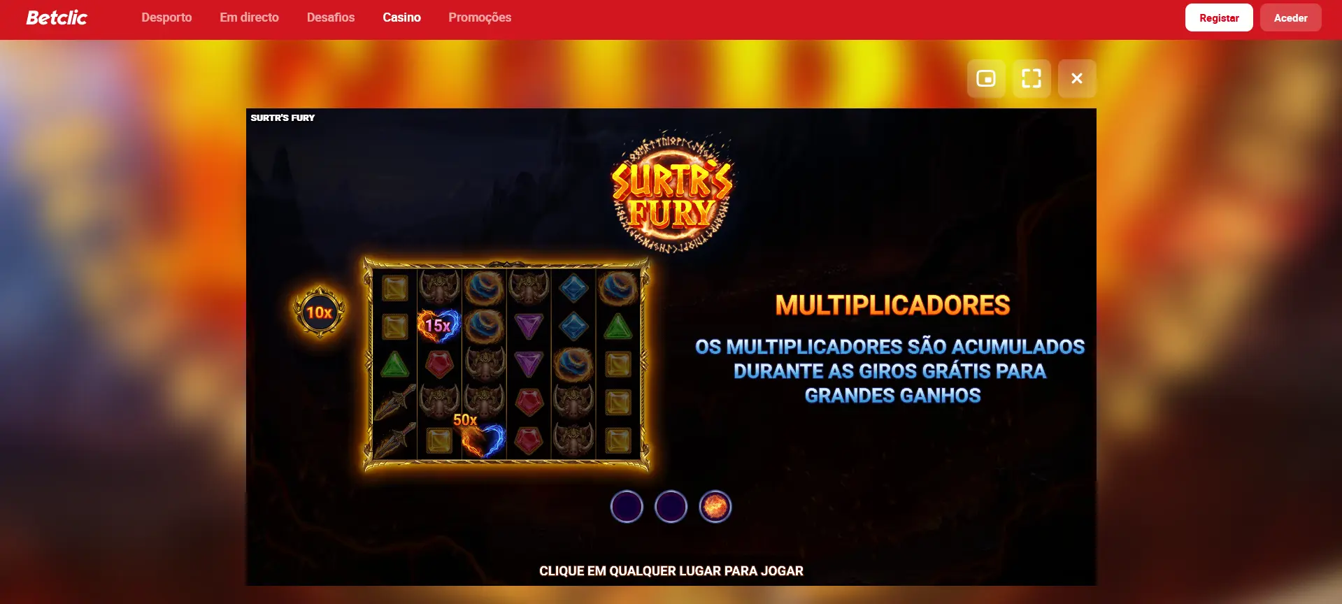 Modo de demonstração Betclic