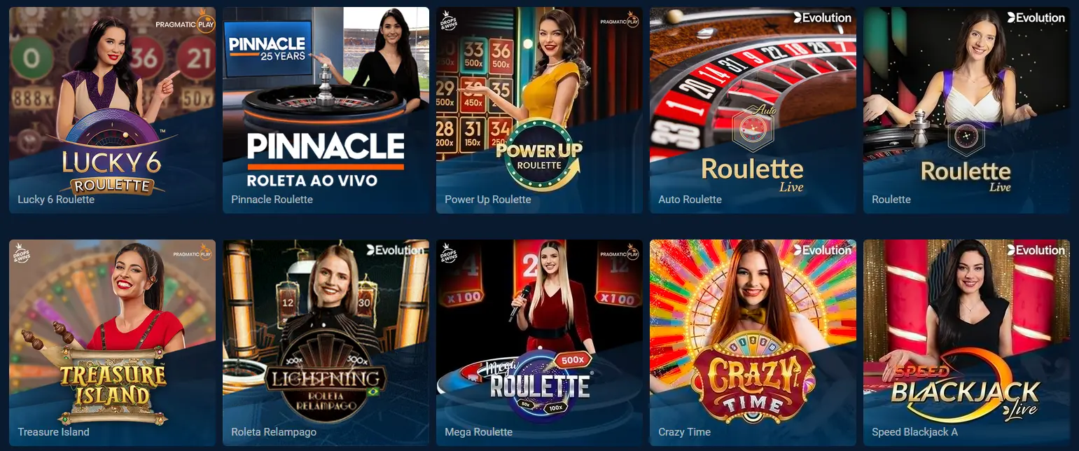 Jogos com croupiers ao vivo 