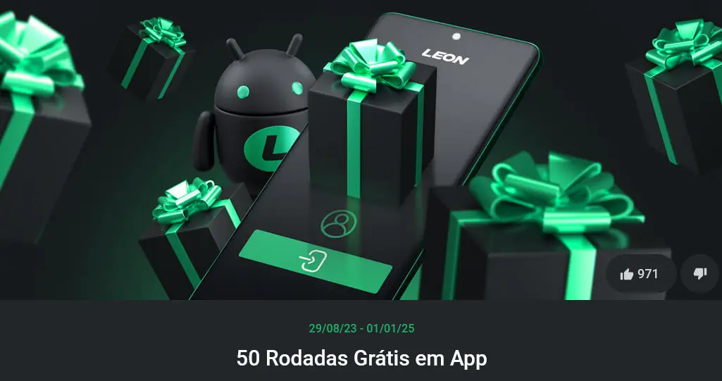 50 Free Spins na aplicação