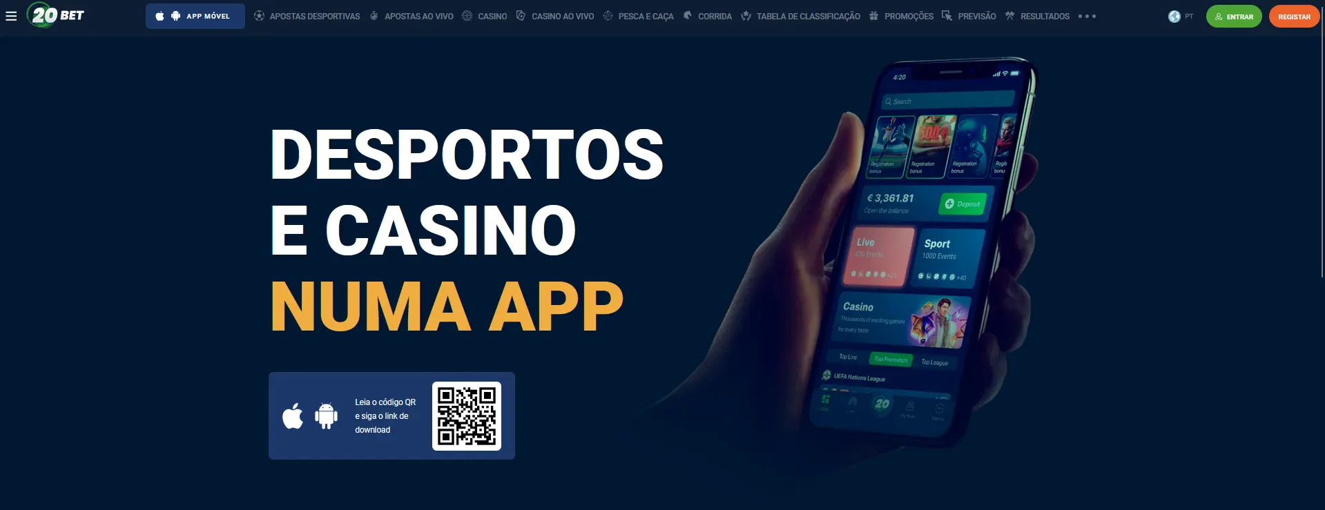 Aplicação móvel 20bet para Android