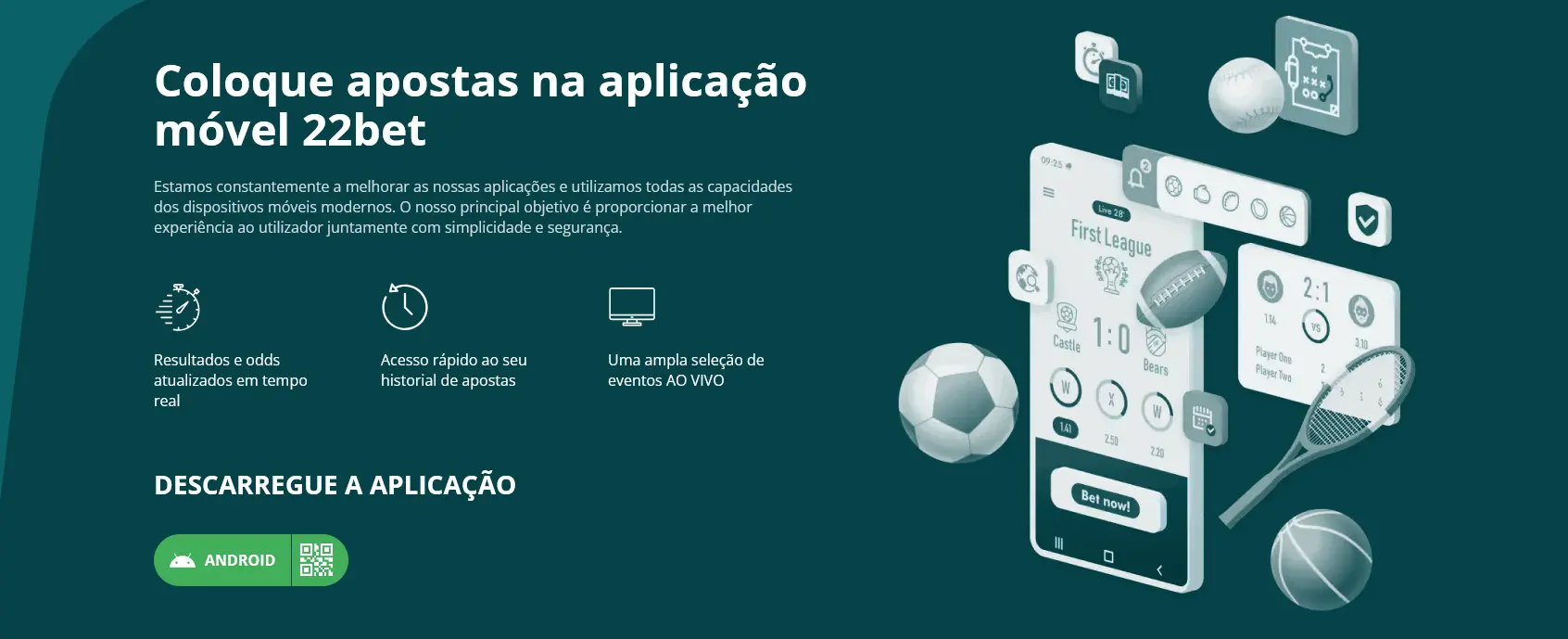 Aplicação móvel 22bet para Android