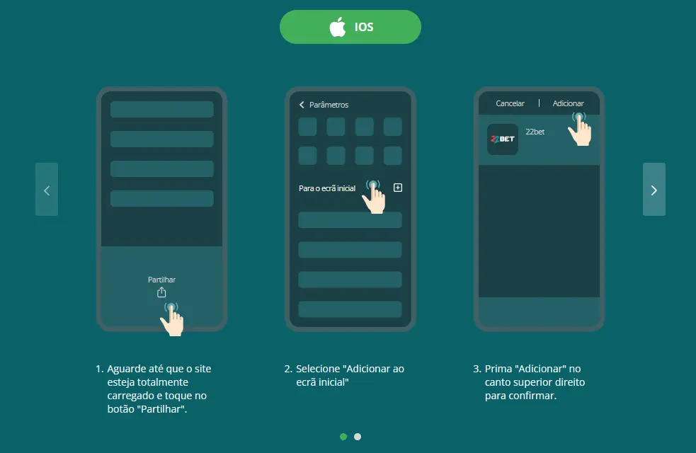 Aplicação móvel 22bet para iPhone