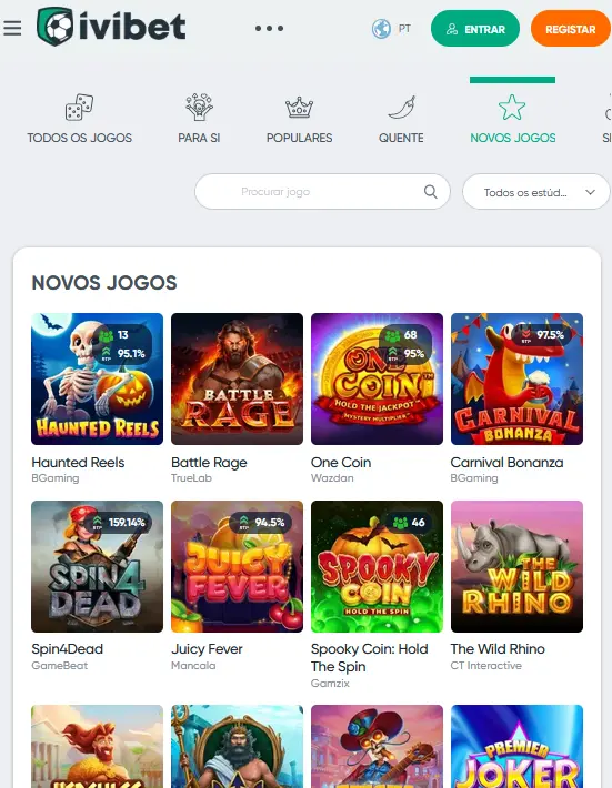 Aplicação móvel IviBet para Android