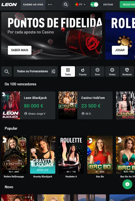 Aplicação móvel Leon para iOS