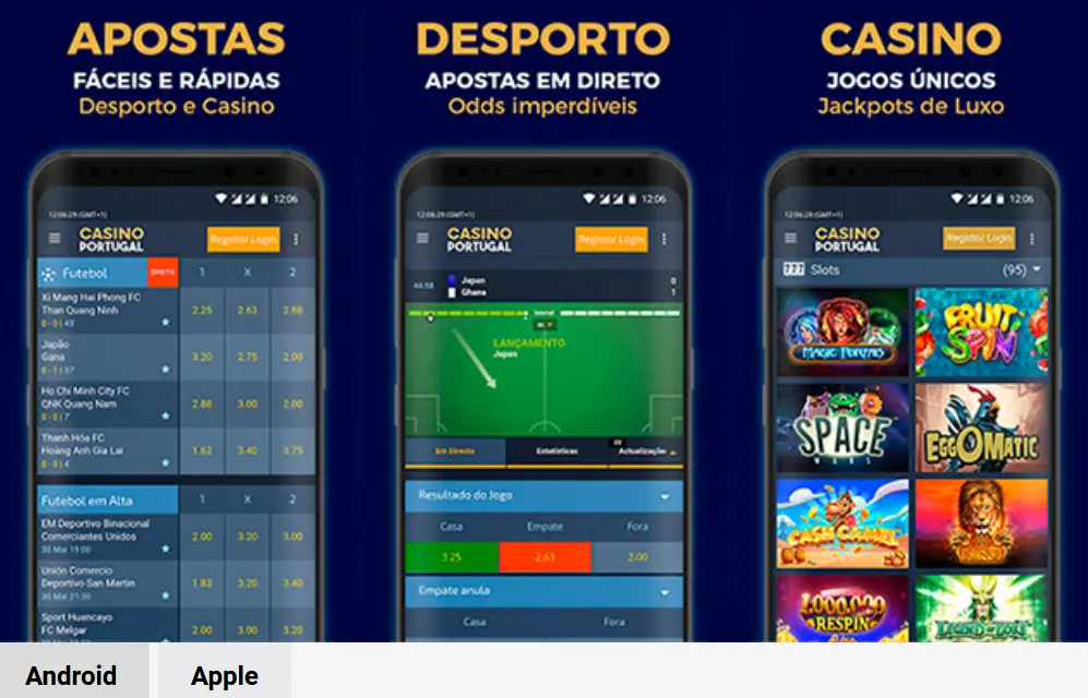 Aplicação móvel do Casino Portugal para Android