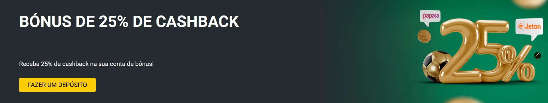 Bónus 25% cashback