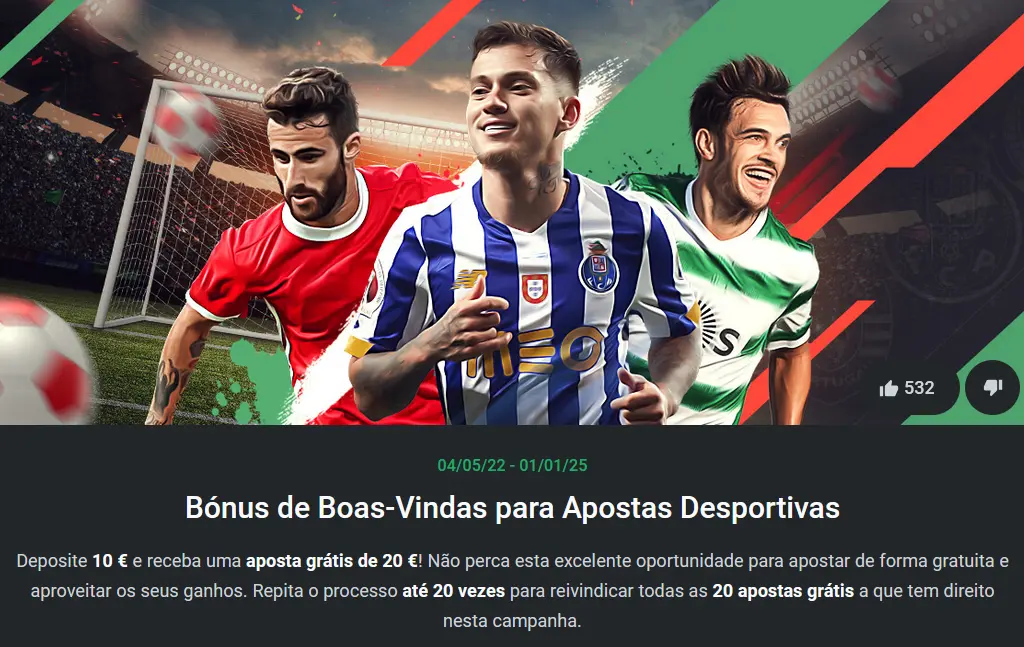Bónus de boas-vindas para apostas desportivas de Leon