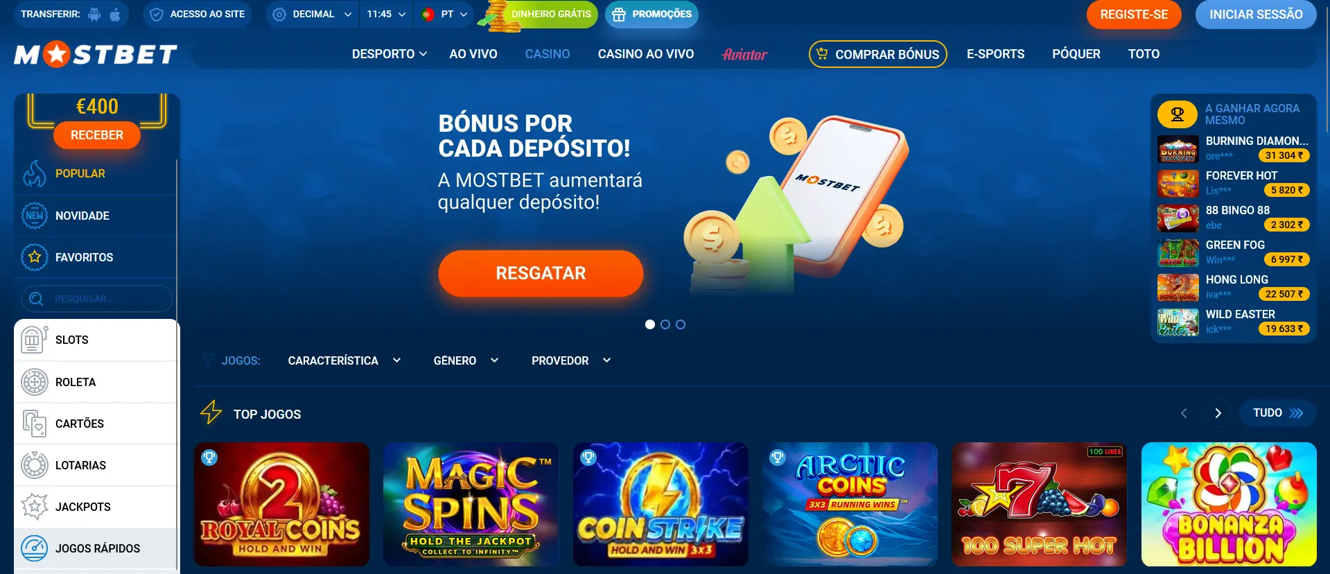 Casino na Mostbet