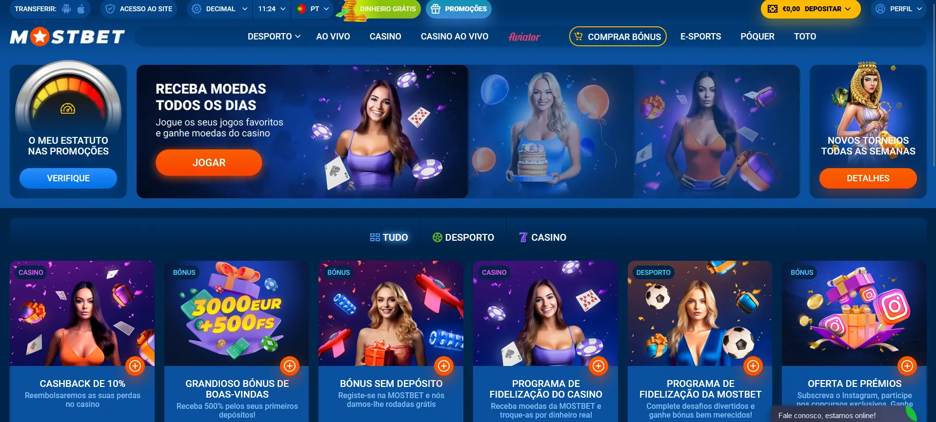 Ofertas de bónus na Mostbet