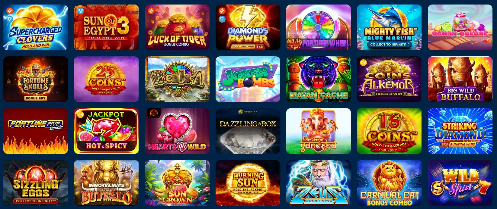 Variedade de slots na Mostbet