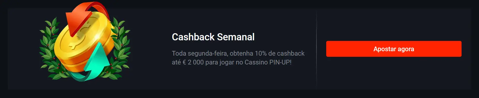 Cashback Semanal - Pin UP