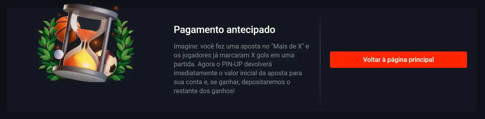 Pagamento antecipado - Pin Up