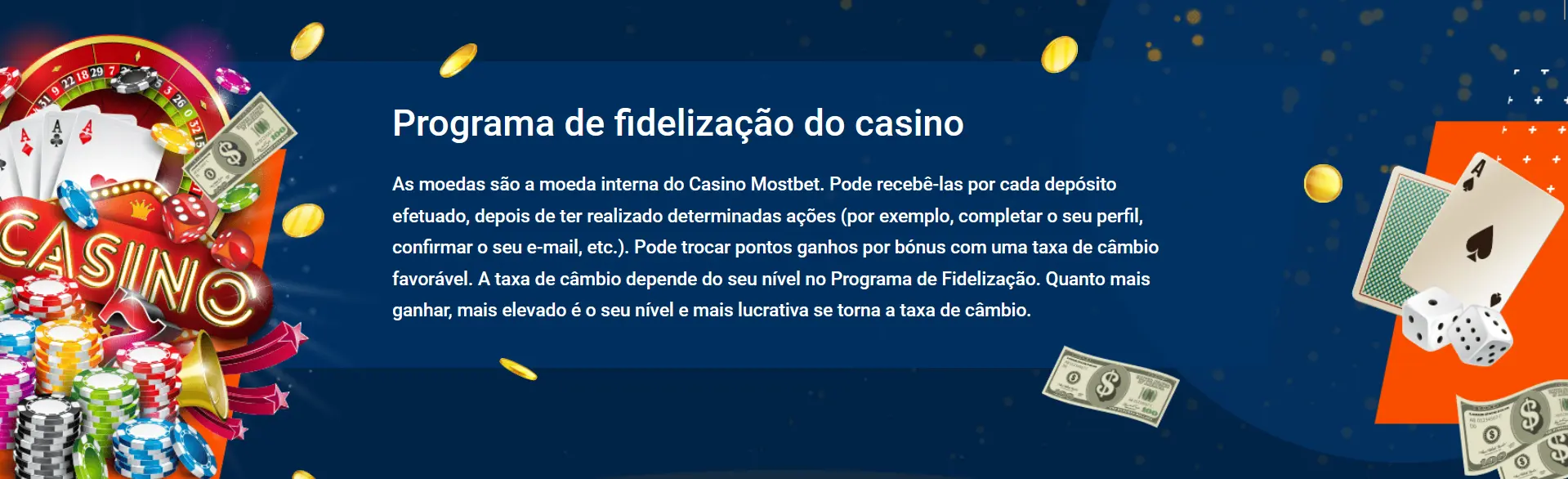 Programa de fidelização do Casino - Mostbet